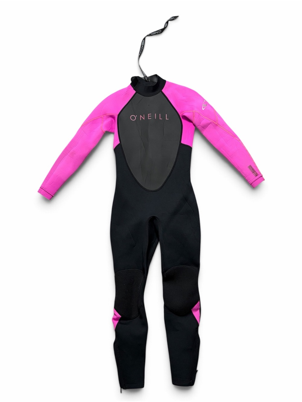 O'Neill Girls' Size 12 Black and Pink Full-Length Back-Zip Wetsuit